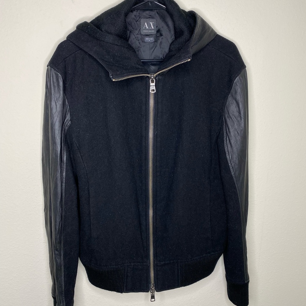 Armani Exchange black zip up hoodie